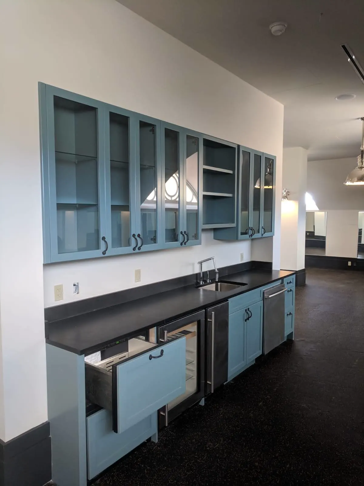Walk-in closet shelving installation in Mount Nevis home